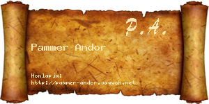 Pammer Andor névjegykártya